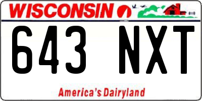 WI license plate 643NXT