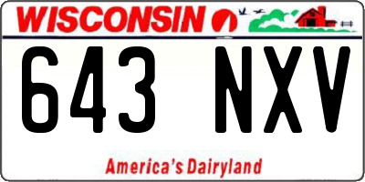 WI license plate 643NXV