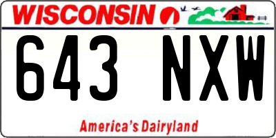 WI license plate 643NXW