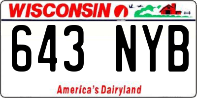 WI license plate 643NYB