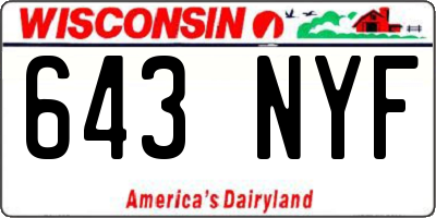 WI license plate 643NYF