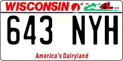 WI license plate 643NYH