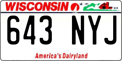 WI license plate 643NYJ