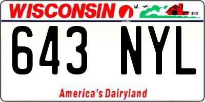 WI license plate 643NYL