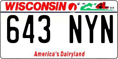 WI license plate 643NYN