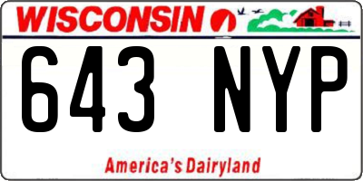 WI license plate 643NYP