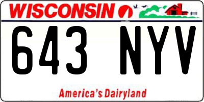 WI license plate 643NYV