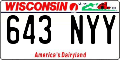 WI license plate 643NYY