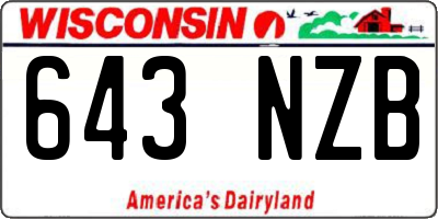 WI license plate 643NZB