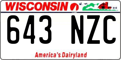 WI license plate 643NZC