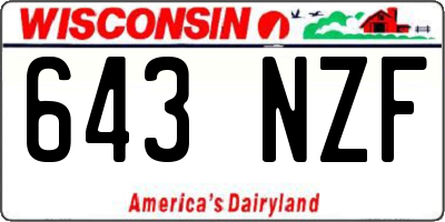 WI license plate 643NZF