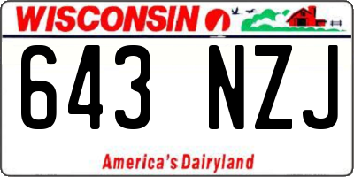 WI license plate 643NZJ