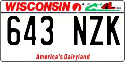WI license plate 643NZK