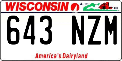 WI license plate 643NZM