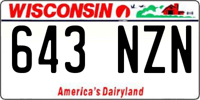 WI license plate 643NZN