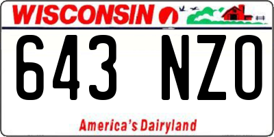 WI license plate 643NZO