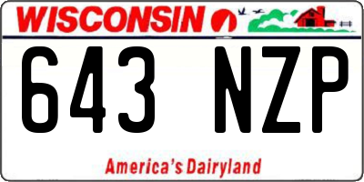 WI license plate 643NZP