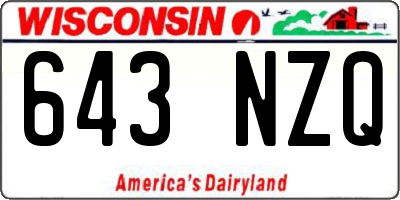 WI license plate 643NZQ