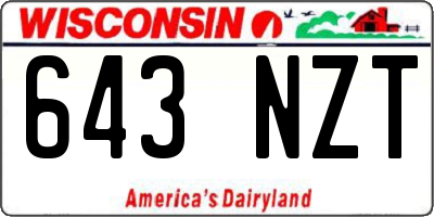 WI license plate 643NZT