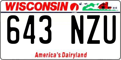 WI license plate 643NZU