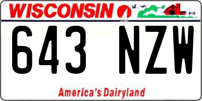 WI license plate 643NZW