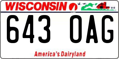 WI license plate 643OAG