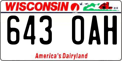WI license plate 643OAH