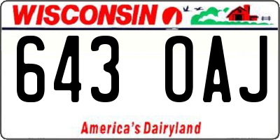 WI license plate 643OAJ
