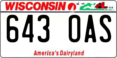 WI license plate 643OAS