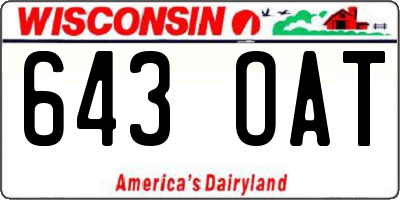 WI license plate 643OAT