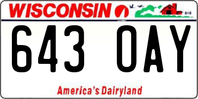 WI license plate 643OAY