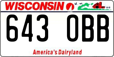 WI license plate 643OBB