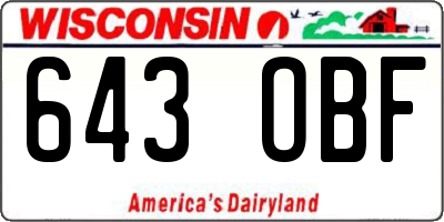 WI license plate 643OBF