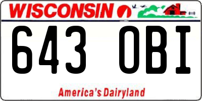 WI license plate 643OBI