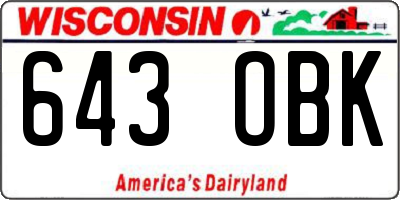 WI license plate 643OBK