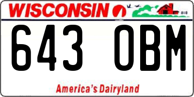 WI license plate 643OBM