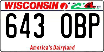WI license plate 643OBP