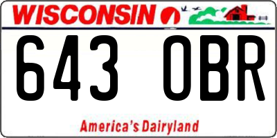 WI license plate 643OBR