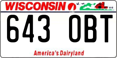 WI license plate 643OBT