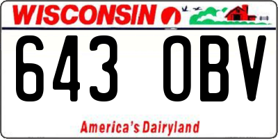 WI license plate 643OBV