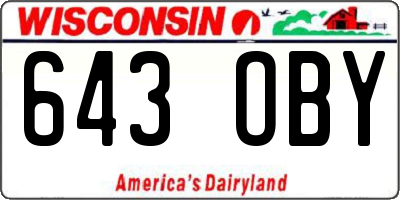 WI license plate 643OBY