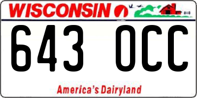 WI license plate 643OCC