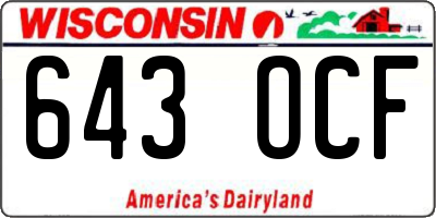 WI license plate 643OCF