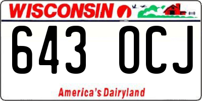 WI license plate 643OCJ