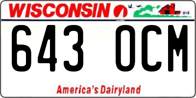 WI license plate 643OCM