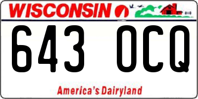 WI license plate 643OCQ