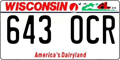 WI license plate 643OCR