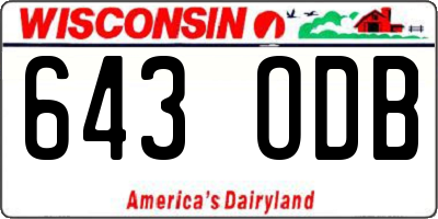 WI license plate 643ODB