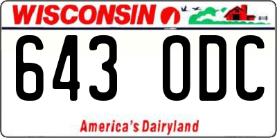 WI license plate 643ODC