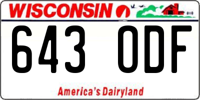 WI license plate 643ODF